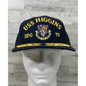 USS Higgins DDG-76 First to Fight Oak Leaves Brim Adult Snapback USA Made Hat